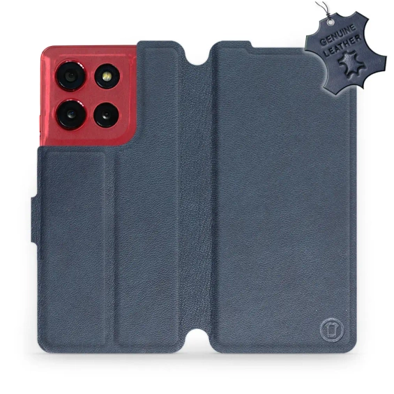 Phone Case Motorola Moto G86 Power 5G - Design Blue Leather