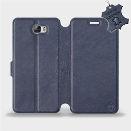 Phone Case Huawei Y6 II Compact - Design Blue Leather