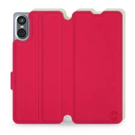 Hülle für Sony Xperia 10 VI - Farbe Rot mit Platin