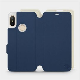 Hülle für Xiaomi Mi A2 Lite - Farbe Marineblau mit Platin