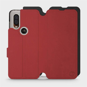 Phone Case Motorola One Vision - Design Dark Red with Black