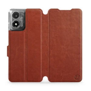 Phone Case Motorola Moto E14 - Design Brown&Orange