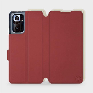 Hülle für Xiaomi Redmi Note 10 pro - Farbe Dunkelrot mit Platin