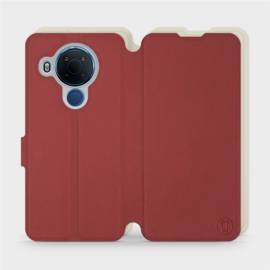 Hülle für Nokia 5.4 - Farbe Dunkelrot mit Platin