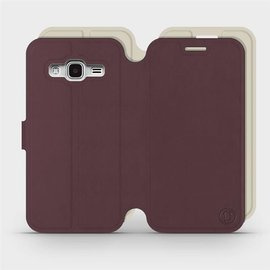 Phone Case Samsung Galaxy J3 2016 - Design Burgundy with Platinum