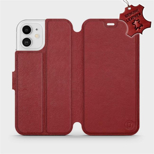 Hülle für Apple iPhone 12 - Farbe Dark Red Leather