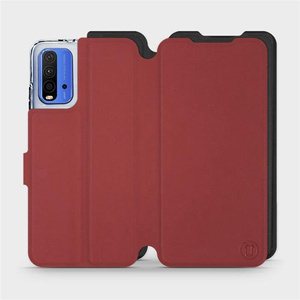 Phone Case Xiaomi Redmi 9T - Design Dark Red with Black