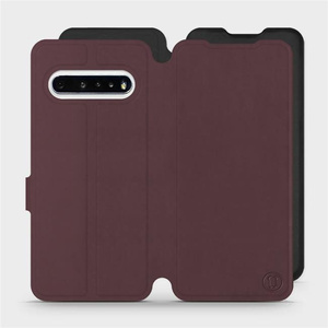Phone Case LG V60 ThinQ 5G - Design Burgundy with Black