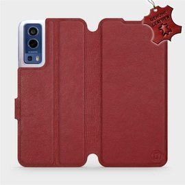 Phone Case Vivo Y72 5G - Design Dark Red Leather