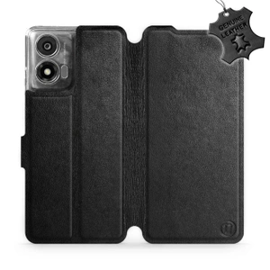 Phone Case Motorola Moto E14 - Design Black Leather