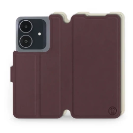 Phone Case Realme Note 60 - Design Burgundy with Platinum