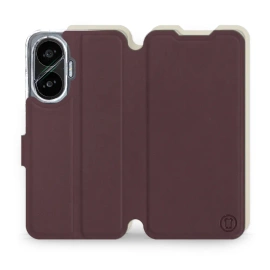 Hülle für Xiaomi POCO F7 - Farbe Burgund mit Platin