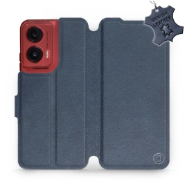 Phone Case Motorola Moto G35 5G - Design Blue Leather