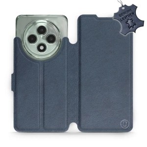 Etui ze skóry naturalnej do OPPO Reno12 FS 5G - wzór Blue Leather