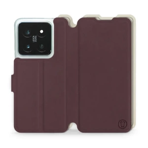 Etui Soft Touch do Xiaomi 14 Pro - wzór Matowy burgund z platyną