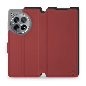 Hülle für OnePlus 12R - Farbe Dunkelrot mit Schwarz