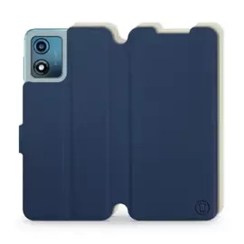 Phone Case Motorola Moto E13 - Design Navy with Platinum