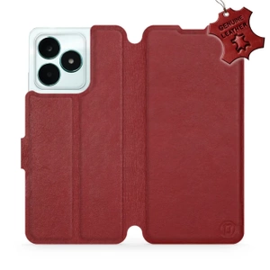 Phone Case Realme C51 - Design Dark Red Leather