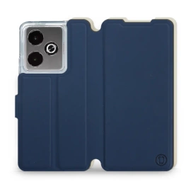 Etui Soft Touch do Realme GT 7 - wzór Głęboki granat z platyną