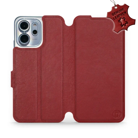 Phone Case OPPO Reno 14 FS 5G - Design Dark Red Leather