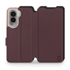 Phone Case Xiaomi POCO M7 - Design Burgundy with Black