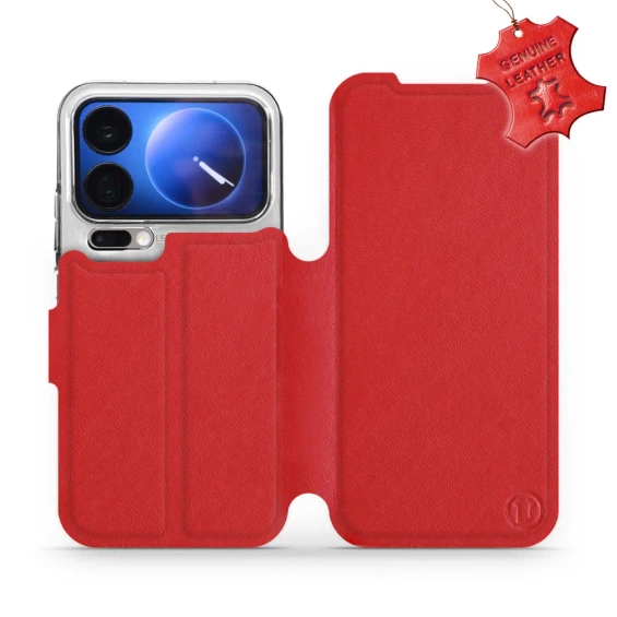 Phone Case Xiaomi 17 Pro - Design Red Leather