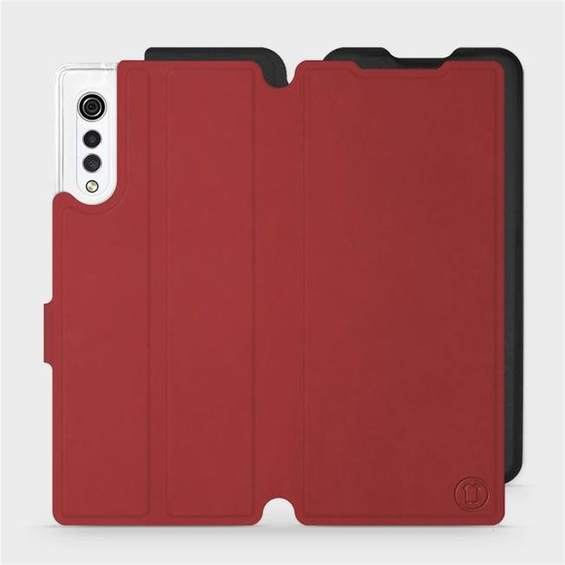 Hülle für LG Velvet - Farbe Dunkelrot mit Platin