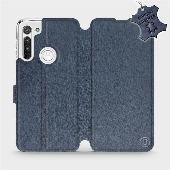 Phone Case Motorola Moto G8 - Design Blue Leather