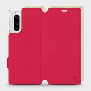 Hülle für Sony Xperia 5 - Farbe Rot mit Platin