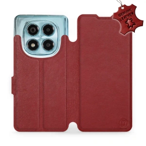 Phone Case Xiaomi Redmi Note 14 Pro 4G - Design Dark Red Leather