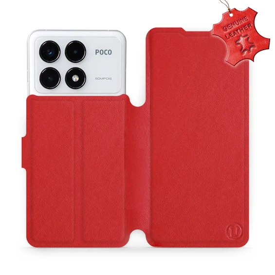 Phone Case Xiaomi POCO F6 Pro - Design Red Leather
