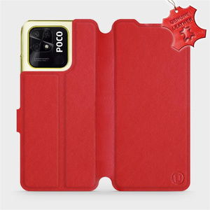 Phone Case Xiaomi POCO C40 - Design Red Leather