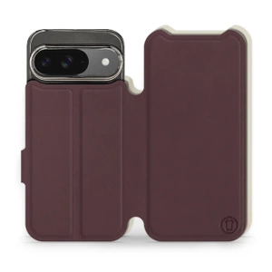 Etui Soft Touch do Google Pixel 9 - wzór Matowy burgund z platyną