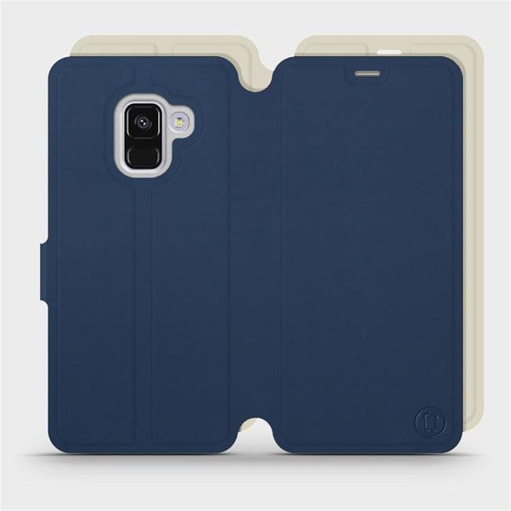 Etui Soft Touch do Samsung Galaxy A8 2018 - wzór Głęboki granat z platyną