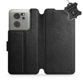 Etui ze skóry naturalnej do Xiaomi 13T Pro - wzór Black Leather