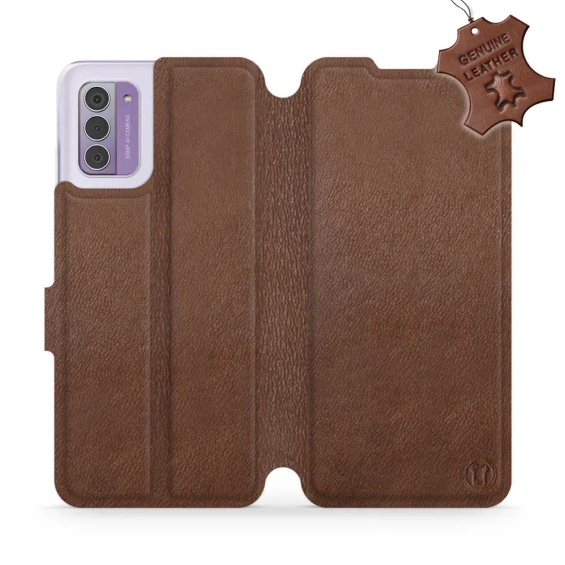 Etui ze skóry naturalnej do Nokia G42 - wzór Brown Leather