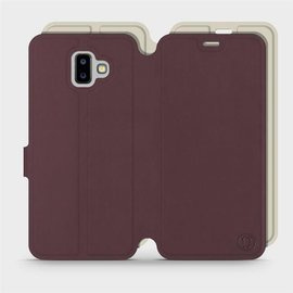 Phone Case Samsung Galaxy J6 Plus 2018 - Design Burgundy with Platinum