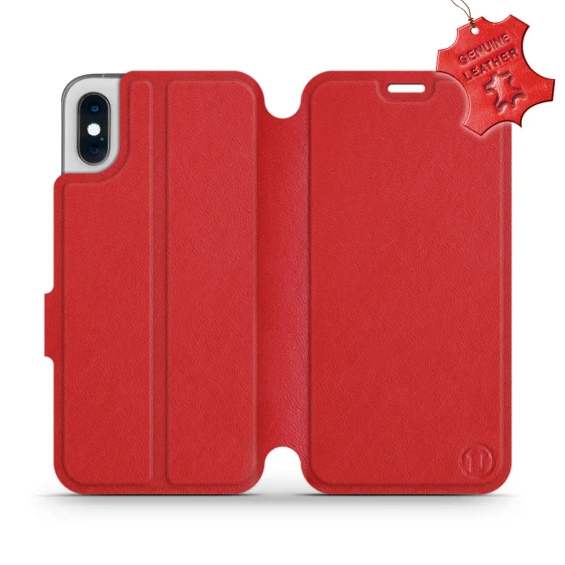 Phone Case Apple iPhone X - Design Red Leather