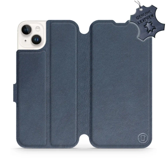 Phone Case Apple iPhone 14 Plus - Design Blue Leather