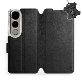 Phone Case Vivo V50 Lite - Design Black Leather