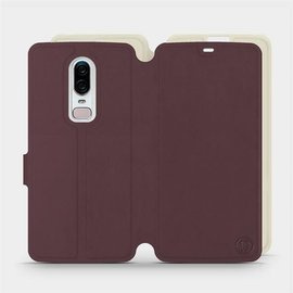 Phone Case OnePlus 6 A6000 - Design Burgundy with Platinum
