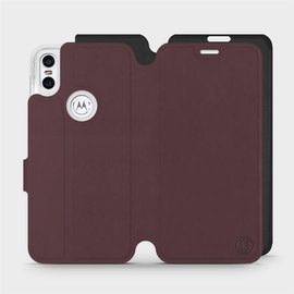 Phone Case Motorola One - Design Burgundy with Black