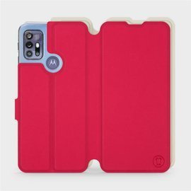 Etui Soft Touch do Motorola Moto G30 - wzór Żywa czerwień z platyną