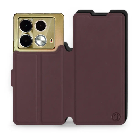 Hülle für Infinix Note 40 - Farbe Burgund mit Schwarz