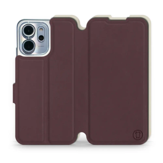 Phone Case OPPO Reno 14 F 5G - Design Burgundy with Platinum