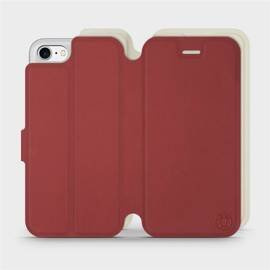 Etui Soft Touch do Apple iPhone 8 - wzór Zachodząca czerwień z platyną