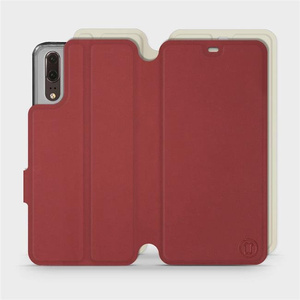 Etui Soft Touch do Huawei P20 - wzór Zachodząca czerwień z platyną
