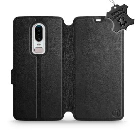 Phone Case OnePlus 6 A6000 - Design Black Leather