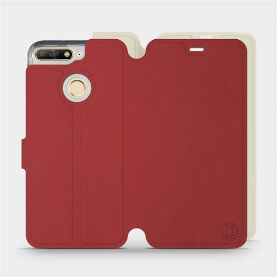 Phone Case Huawei Y6 Prime 2018 - Design Dark Red with Platinum