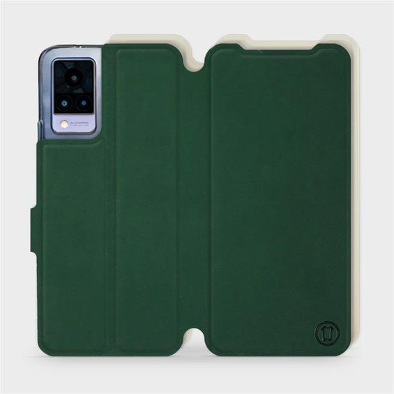 Etui Soft Touch do Vivo V21 5G - wzór Miejska zieleń z platyną